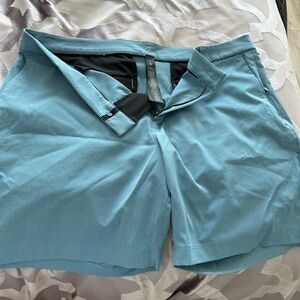 lululemon athletica Blue Flat Front Men Shorts